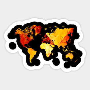 Autumn leaves world map Sticker